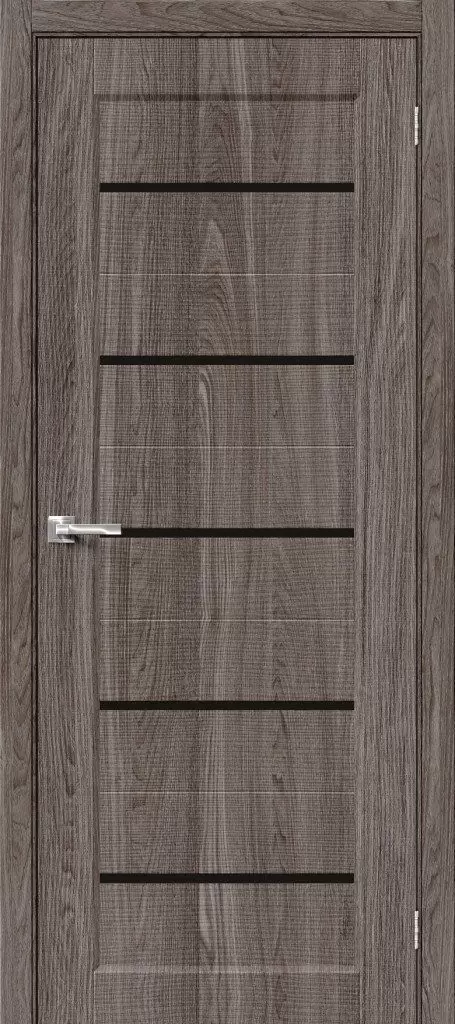 Дверь "Мода-22 Black Line" Ash Wood, стекло