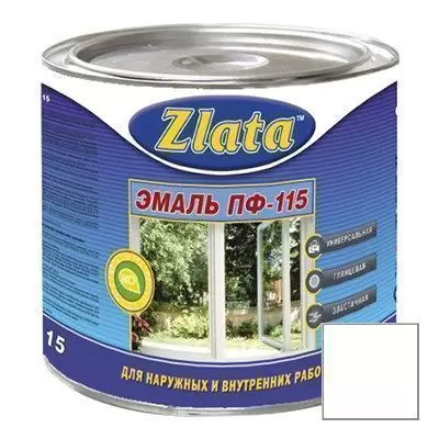 Эмаль Zlata ПФ-115 белая 0,9 кг
