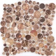 Мозаика LeeDo Caramelle - Pietrine Emperador Dark bolli полированная 27,8x27,8 (круглые чипы) (Emperador Dark bolli)