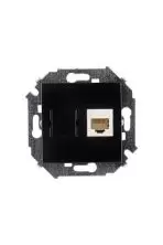 Розетка компьютерная Simon 15 Черная 1-ая RJ45 кат.5е 1591598-032