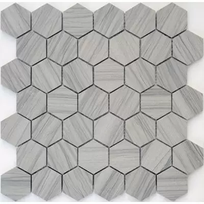 Мозаика LeeDo - Pietrine Hexagonal Marmara grey полированная 29,2x29,8х0,7 см (чип 23х40х7 мм) (Marmara grey POL hex 23x40x7)