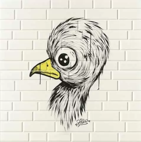 Декор настенный Cooperativa Ceramica D Imola Mash-Up Chick Yellow2 комплект 2шт