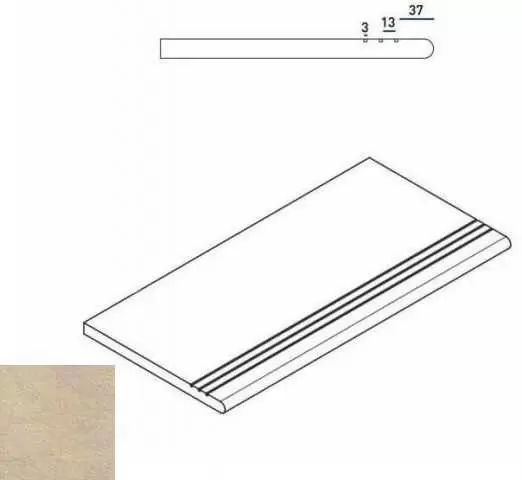 Ступень Italon District X2 Сэнд Закругленная Грип 30x60