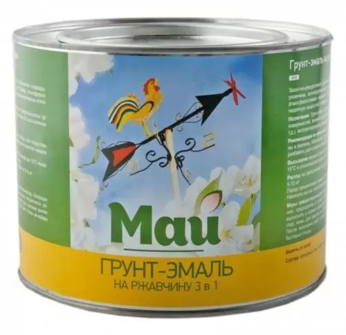 Грунт-эмаль МАЙ на ржавчину 3 в 1 зеленая, банка 1,9 кг