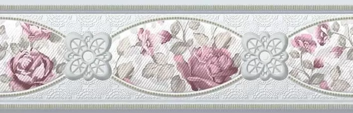 Бордюр настенный Azulejo Espanol Aroa Cenefa Rosa 25x8