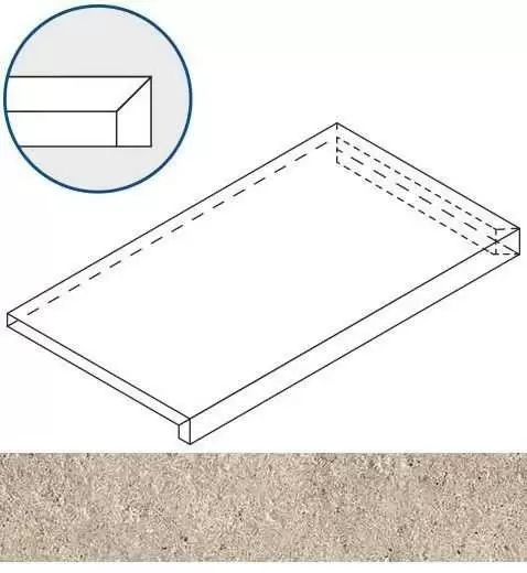 Ступень Italon Everstone X2 Дезерт 33x60 Угловая Правая Натуральная