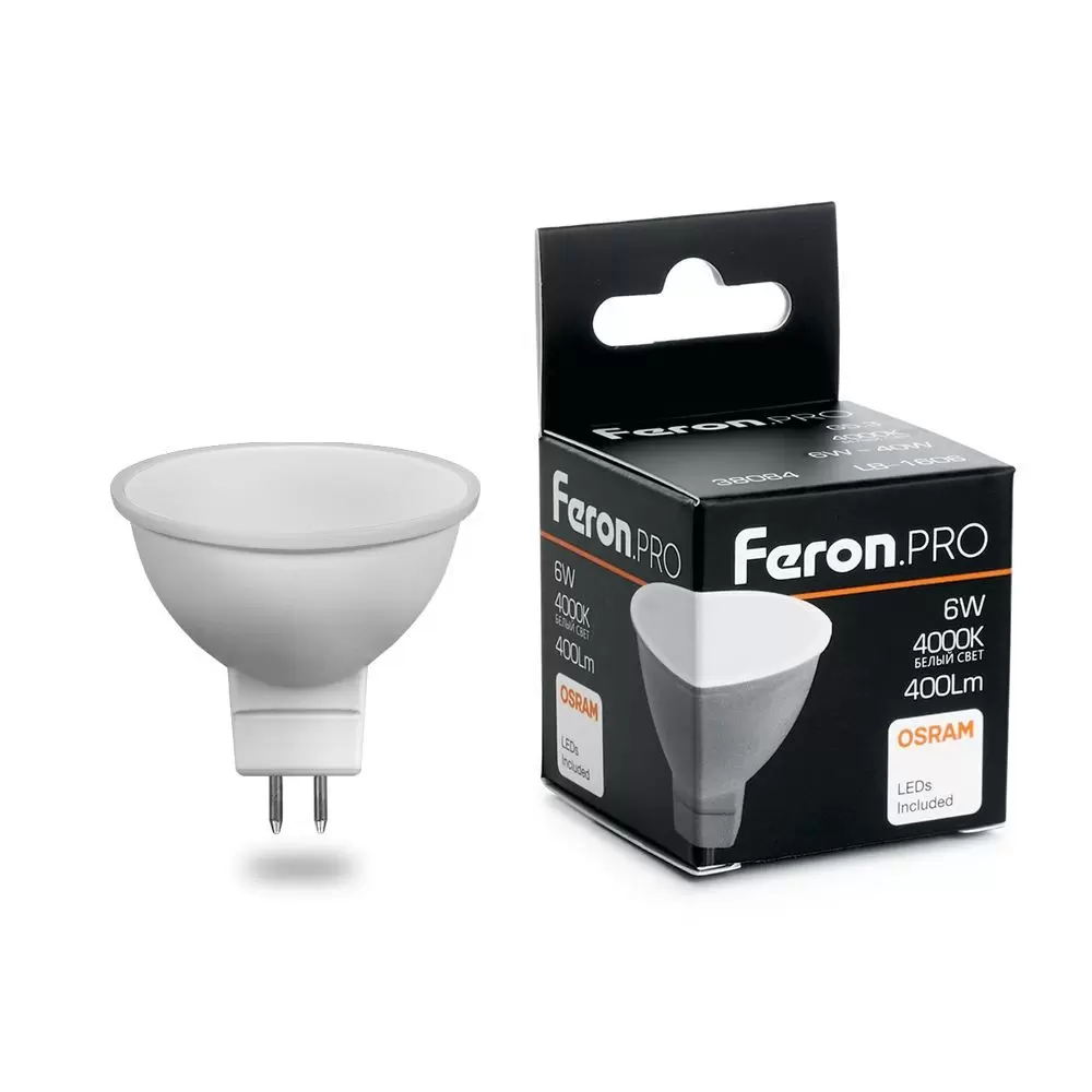 Лампа светодиодная Feron.PRO LB-1606 GU10 6W 4000K OSRAM LED 38087