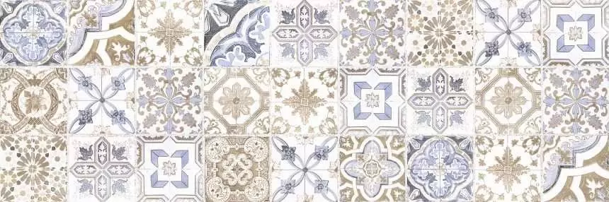 Плитка настенная LB-Ceramics Тендер Марбл 1064-0172 Декор Пэчворк Голубая