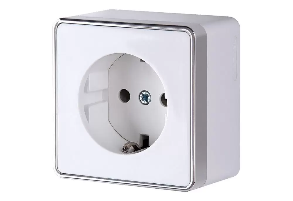 Розетка Werkel Gallant WL15-02-02 с заземлением и шторками (белая)