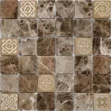 Мозаика LeeDo - Art Stone Art Emperador Dark матовая 30х30х0,8 см (чип 48х48х8 мм) (Art Emperador Dark MAT 48x48x8)