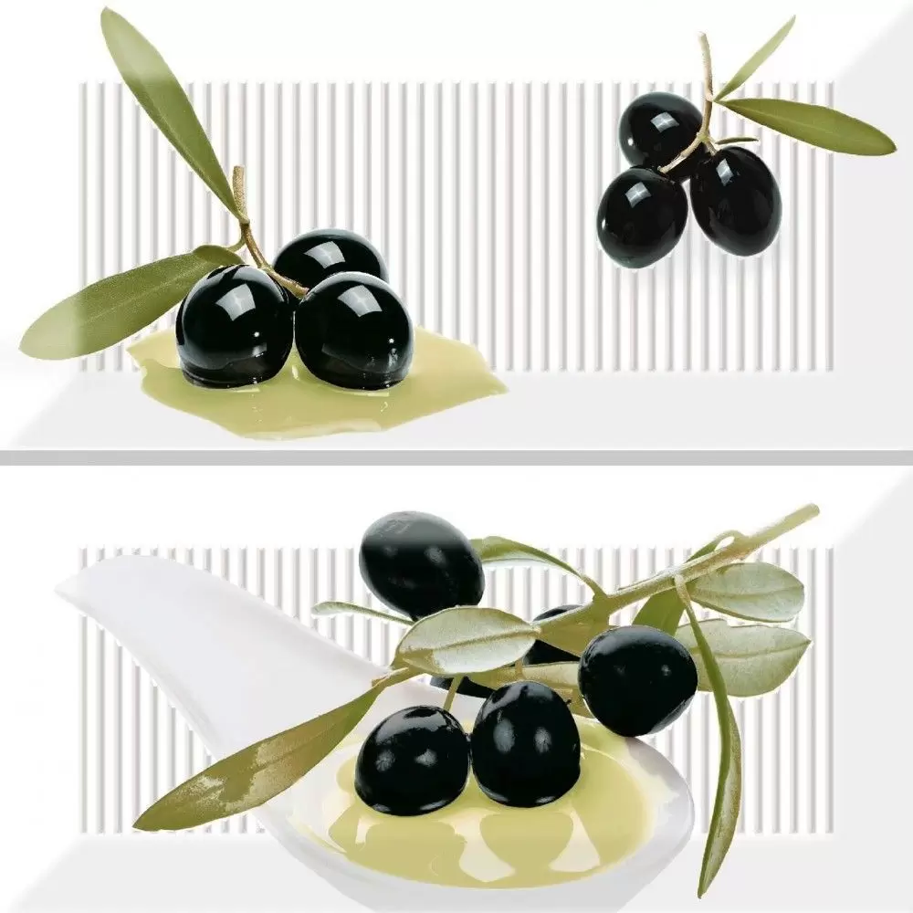 Комплект декора настенный Absolut Keramika Biselado Brillo Blanco Decor Olives A