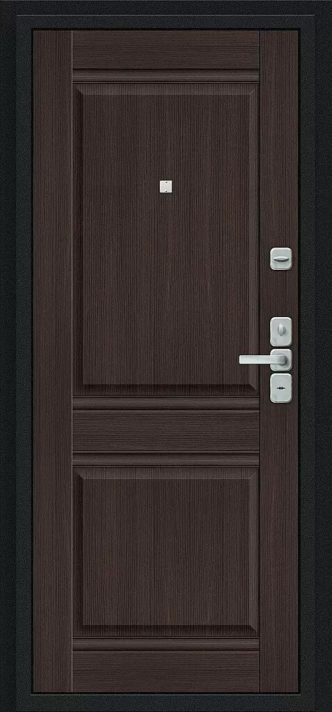 Стальная входная дверь «Нео» Букле черное / Wenge Veralinga