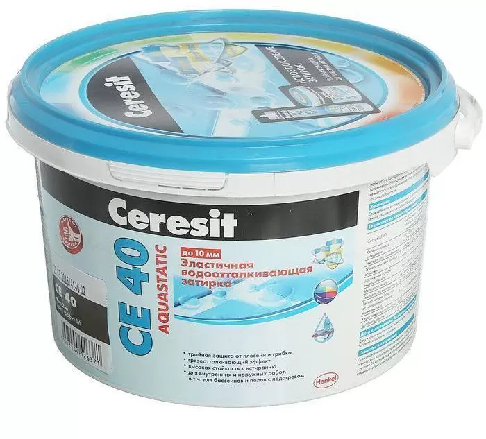 Затирка цементная для швов Ceresit CE 40 Aquastatic Графит 2 кг