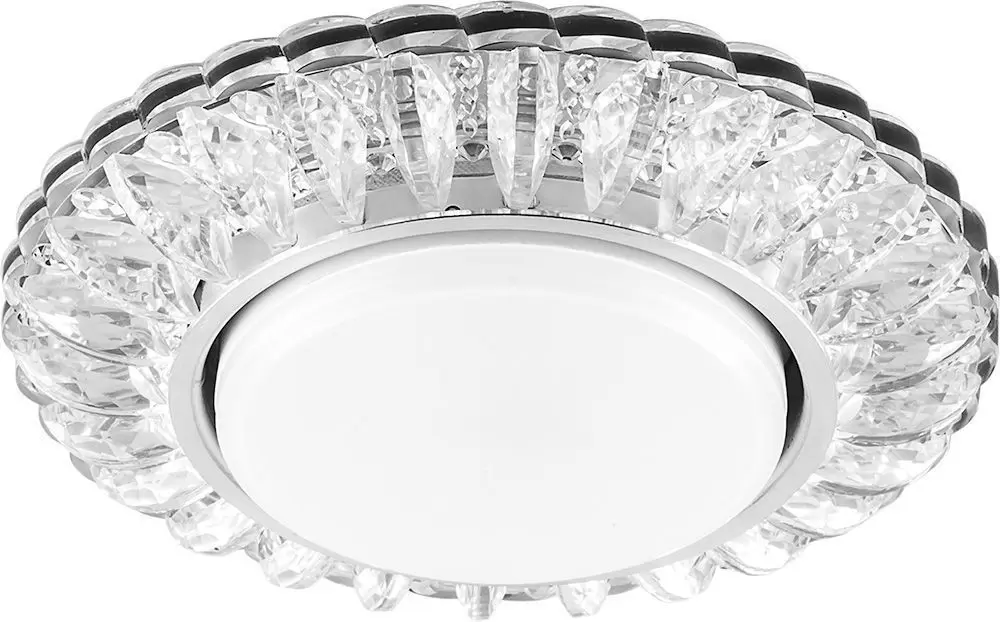 Светильник встраиваемый Feron CD4026 с белой LED подсветкой GX53 прозрачный