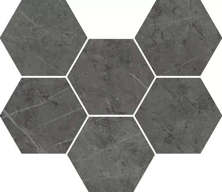 Мозаика Italon Charme Evo Floor Project Антрачит Гексагон Патинированная
