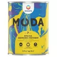 Краска интерьерная Eskaro Moda 7 шёлково-матовая для стен и потолков База (TR) С 0,9 л
