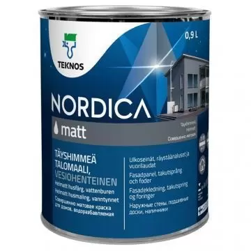 Краска Teknos для домов Nordica Matt РМ3 0,9 л