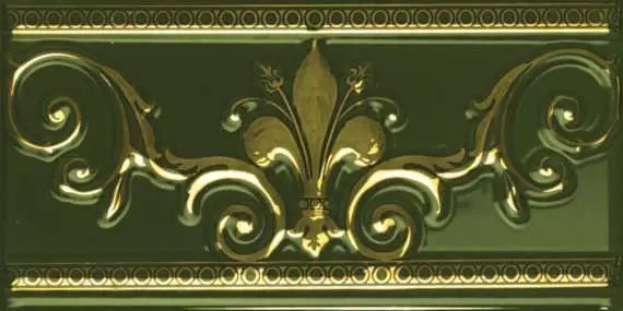 Бордюр настенный Almera Ceramica Noblesse Cenefa Noblesse Verde Gold 20x10