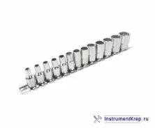 Набор головок торцевых 12-гранные 1/4" CrV, Spline" 10шт