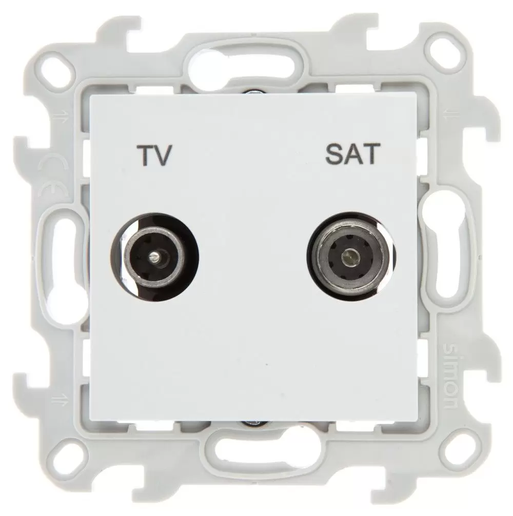 Розетка TV-SAT Simon 24 Белая проходная