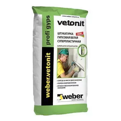 Штукатурка гипсовая Weber-Vetonit profi gyps суперэластичная 30 кг