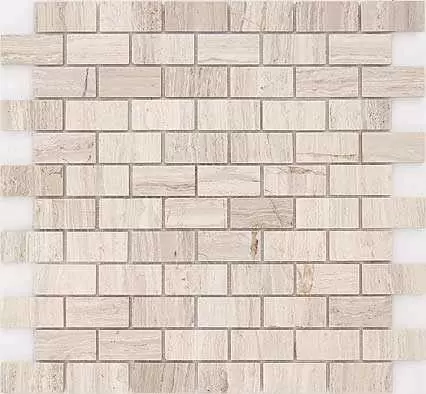 Мозаика Caramelle Mosaic Pietrine Travertino Silver POL 23x48x4