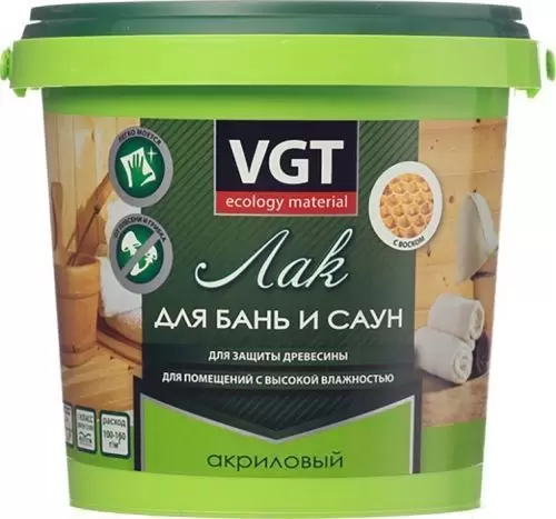 Лак акриловый для бань и саун VGT 0.9 кг