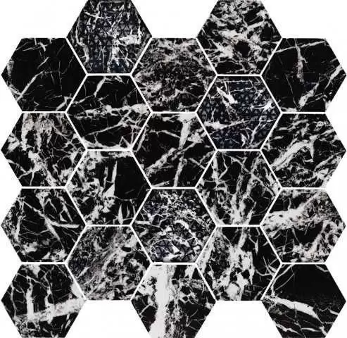Мозаика Piemme Majestic Hexagon glam black lev 34x36