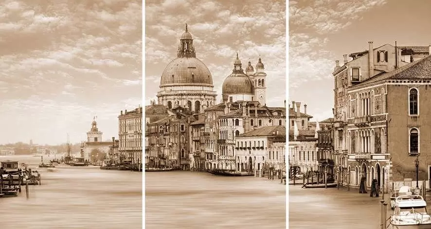 Панно настенное Ceramica Classic Venice Венеция стекло из 3-х плиток 75x40