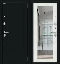 Стальная входная дверь «Флэш» Букле черное / Bianco Veralinga