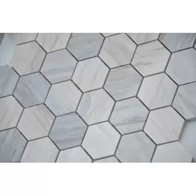 Мозаика LeeDo - Pietrine Hexagonal Nuvola rosato полированная 29,2x29,8х0,7 см (чип 23х40х7 мм) (Nuvola rosato POL hex 23x40x7)