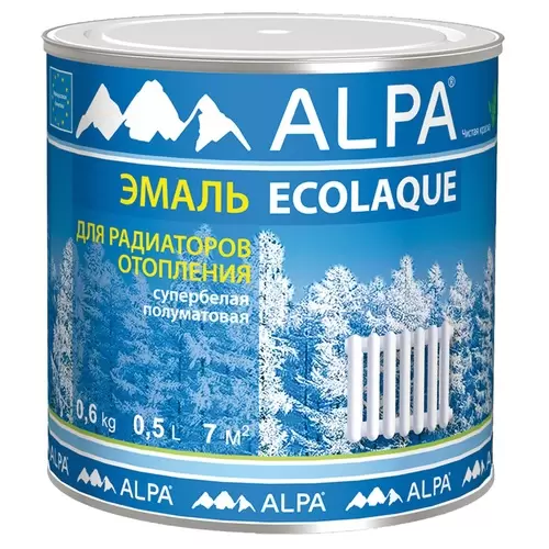 Эмаль специальная Alpa Ecolaque для радиаторов 0,5 л