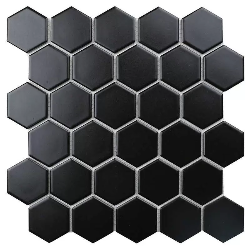 Мозаика Starmosaic Керамическая Hexagon small Black Matt